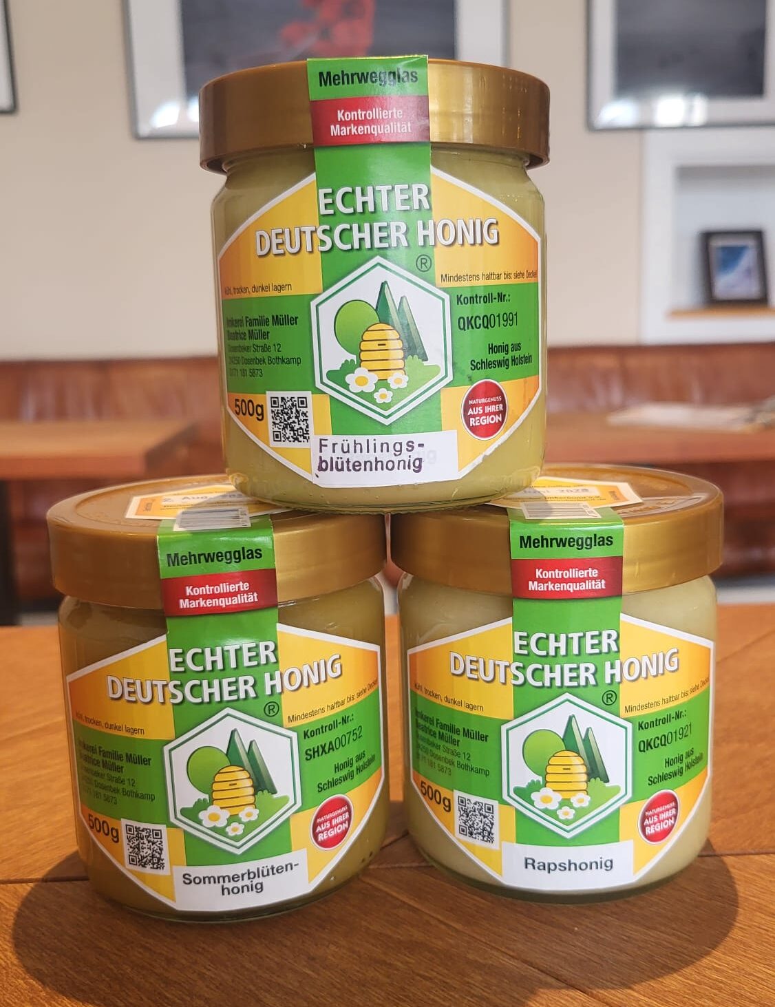 Honig versch. Sorten (Imkerei Fam. Müller) 500 g.