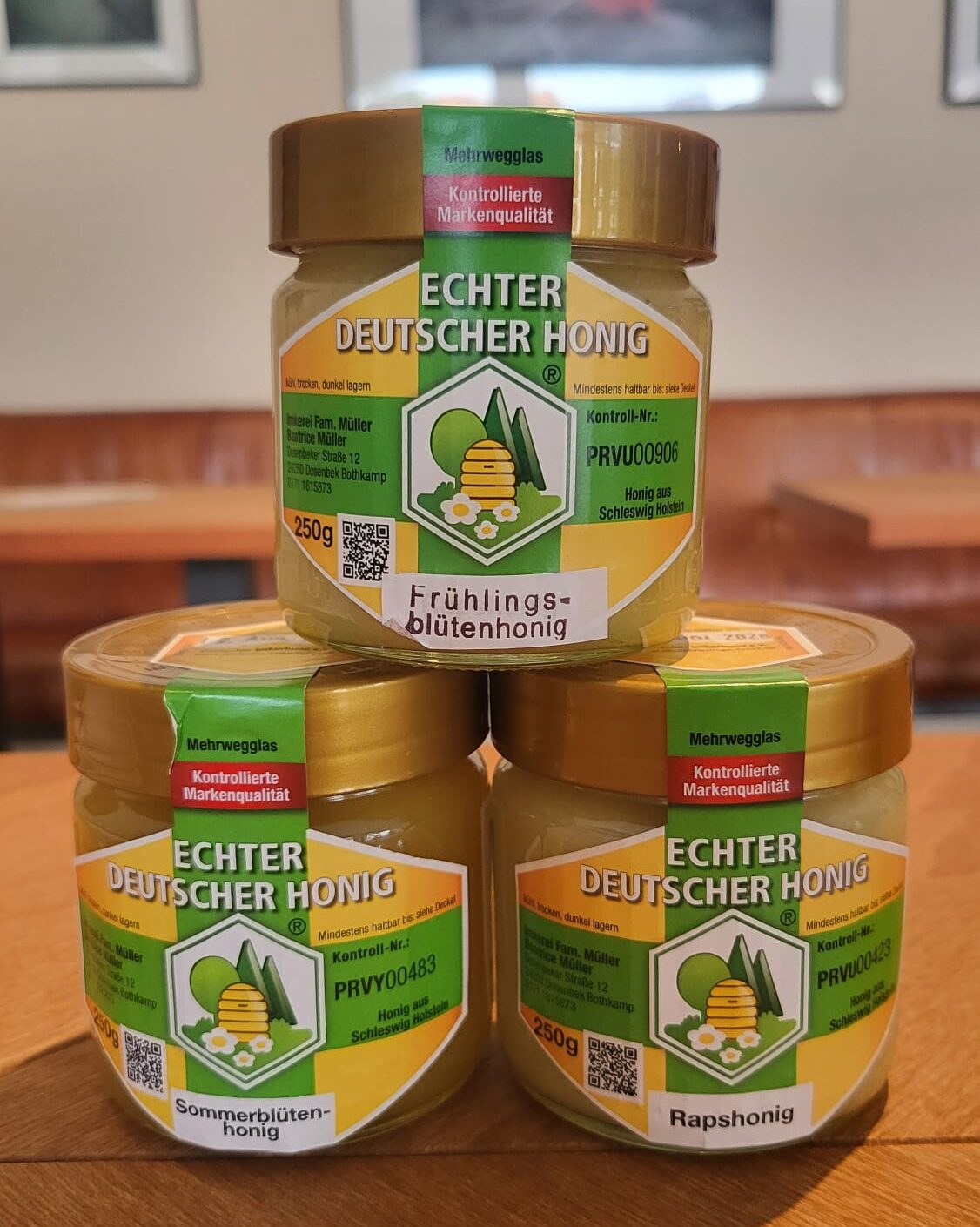 Honig versch. Sorten (Imkerei Fam. Müller) 250 g.